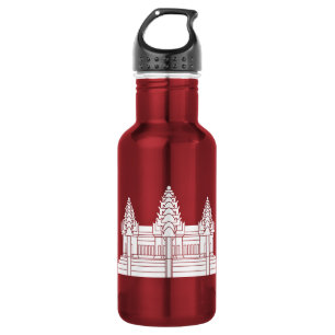 Bouteille D'eau En Acier Inoxydable Cambodgien d'Angkor Vat/drapeau de Khmer