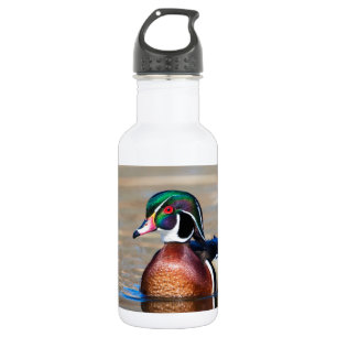 Bouteille D'eau En Acier Inoxydable Canard à bois dans un étang