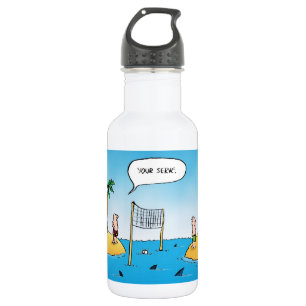 Bouteille D'eau En Acier Inoxydable Caricature amusante de Shark Volleyball