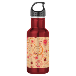 Bouteille D'eau En Acier Inoxydable Cercles rétro en jouant rose