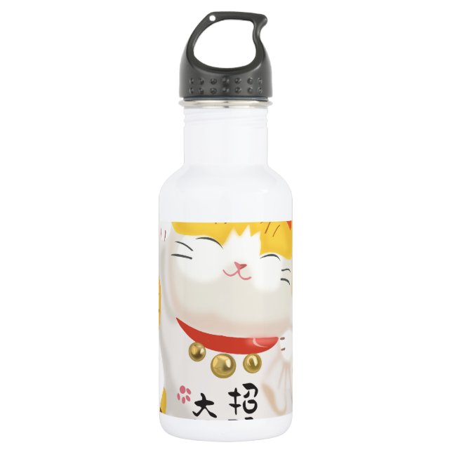 Bouteille D'eau En Acier Inoxydable Chat japonais Lucky (Devant)