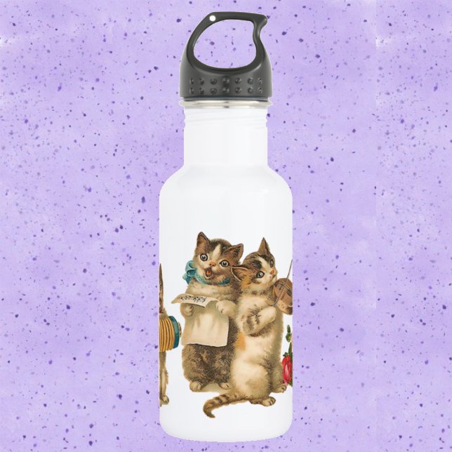 Bouteille D'eau En Acier Inoxydable Chats musicaux (Créateur téléchargé)