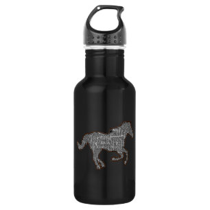 Bouteille D'eau En Acier Inoxydable cheval noir