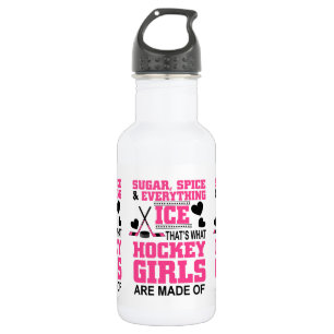 Bouteille D'eau En Acier Inoxydable chic sucre et épices filles hockey sur glace