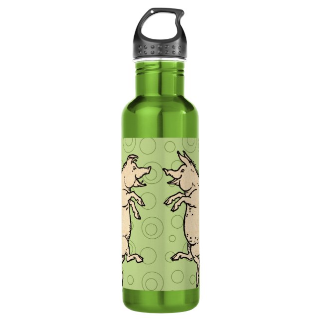 Bouteille D'eau En Acier Inoxydable Chiens de danse antiques : Jig de pige Vintage fan (Devant)