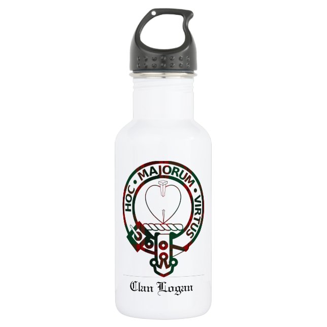 Bouteille D'eau En Acier Inoxydable Clan Logan Crest Badge (Devant)