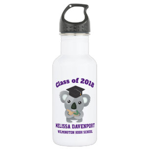 Bouteille D'eau En Acier Inoxydable Classe de 20xx Cute Koala Ours dans la casquette d