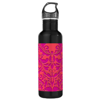 Bouteille D'eau En Acier Inoxydable Coeur HeartyParty framboise et magenta Damask