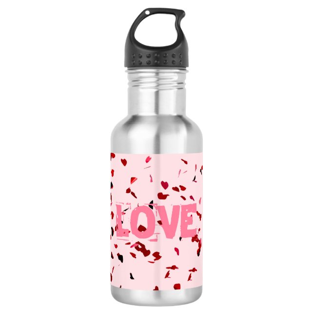 Bouteille D'eau En Acier Inoxydable Coeurs D'Amour (Devant)