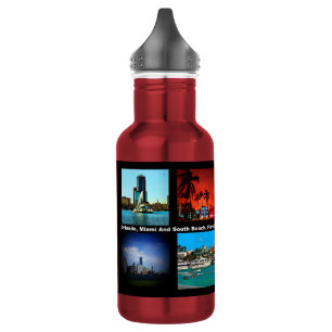 Bouteille D'eau En Acier Inoxydable Collage d'Orlando, Miami, South Beach