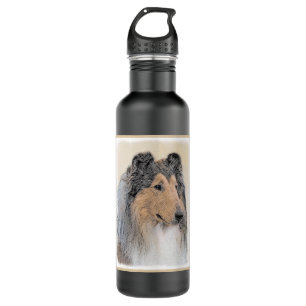 Bouteille D'eau En Acier Inoxydable Collie (Rough) Peinture - Cute Original Chien Art