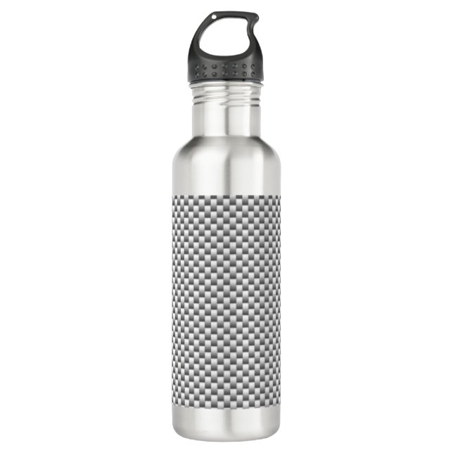 Bouteille D'eau En Acier Inoxydable Copie argentée de fibre de carbone (Devant)