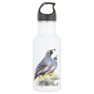 Bouteille D'eau En Acier Inoxydable Couleur d'eau personnalisée California Quail birds
