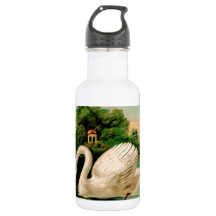 Bouteille D'eau En Acier Inoxydable Cygne vintage dans le lac