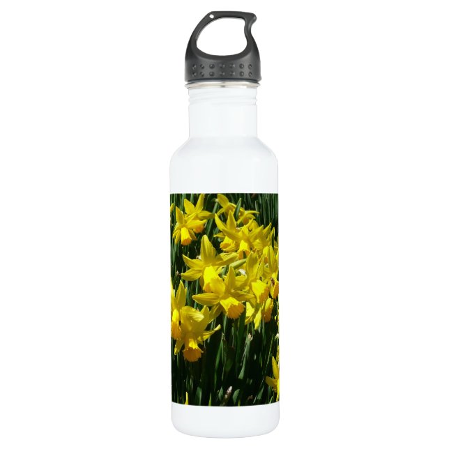 Bouteille D'eau En Acier Inoxydable Daffodiles Jaunes I Fleurs De Printemps Cheveux (Devant)