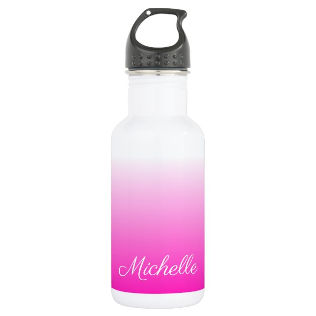 Bouteille D'eau En Acier Inoxydable dégradé personnalisé à deux tons foncé rose chaud (Devant)