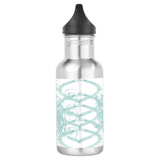 Bouteille D'eau En Acier Inoxydable Design de lumière verte sur blanc