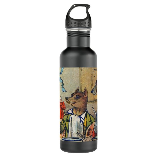Bouteille D'eau En Acier Inoxydable Dîner de chien victorien Dress Doggy (Devant)