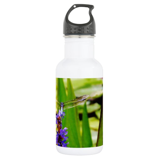 Bouteille D'eau En Acier Inoxydable Dragonfly lotus and purple flower (Devant)