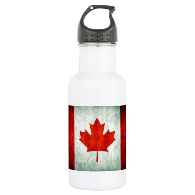 Bouteille D'eau En Acier Inoxydable Drapeau canadien en détresse (Devant)