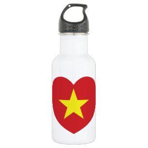 Bouteille D'eau En Acier Inoxydable Drapeau cardiaque du Vietnam