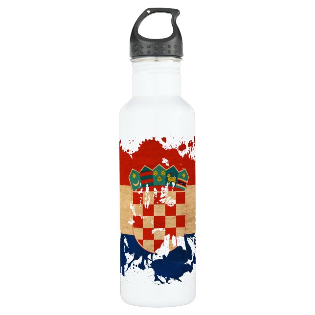 Bouteille D'eau En Acier Inoxydable Drapeau de la Croatie (Devant)