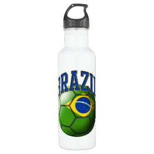 Bouteille D'eau En Acier Inoxydable Drapeau du Brésil du ballon de football Liberty Bo