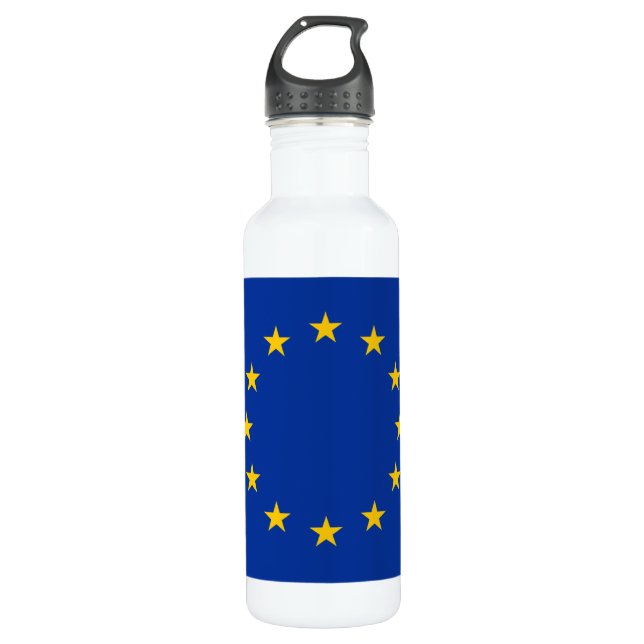 Bouteille D'eau En Acier Inoxydable Drapeau d'Union européenne (Devant)