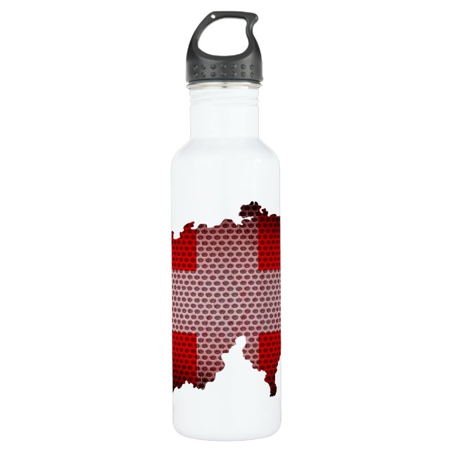 Bouteille D'eau En Acier Inoxydable Drapeau et carte Suisse (Devant)