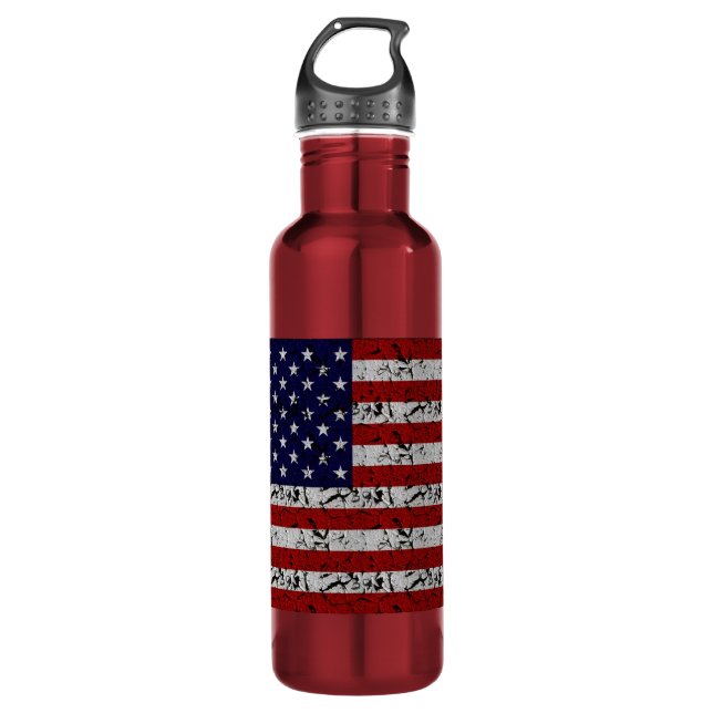 Bouteille D'eau En Acier Inoxydable Drapeau patriotique des Etats-Unis d'Américain des (Devant)