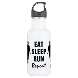 Bouteille d'eau en acier inoxydable Eat Sleep Run 