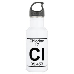 Bouteille D'eau En Acier Inoxydable Élément 017 - Cl - chlore (plein)