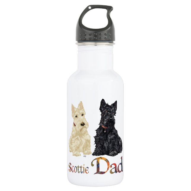 Bouteille D'eau En Acier Inoxydable Fête des pères écossaise Terrier (Devant)