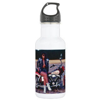 Bouteille D'eau En Acier Inoxydable Fille pin-up classique sur une moto