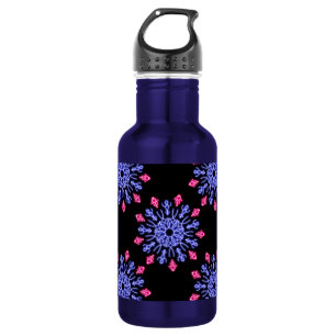 Bouteille D'eau En Acier Inoxydable Fleur de néon bleu et rouge