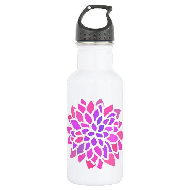 Bouteille D'eau En Acier Inoxydable Fleur Hippie rose Rétro Moderne (Devant)