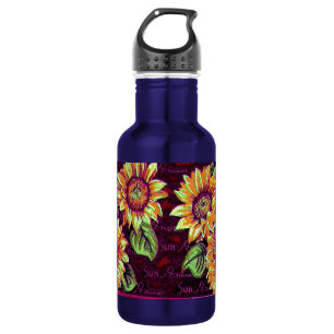 Bouteille D'eau En Acier Inoxydable Fleurs de soleil branlantes