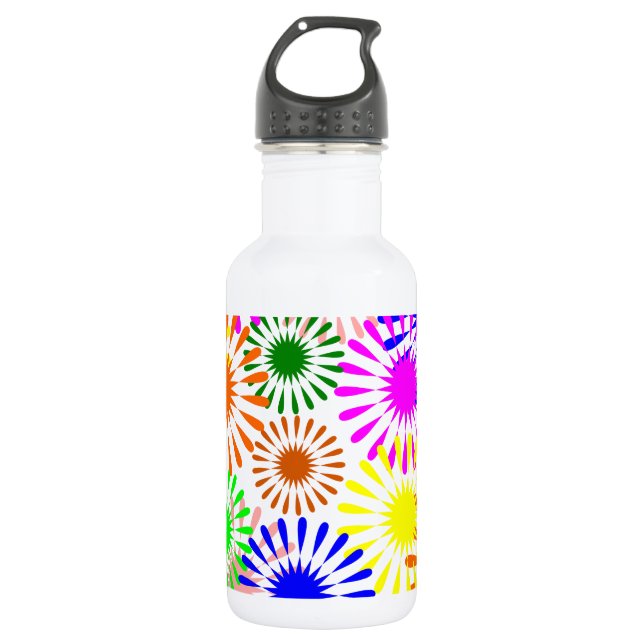 Bouteille D'eau En Acier Inoxydable Fleurs multicolores (Devant)