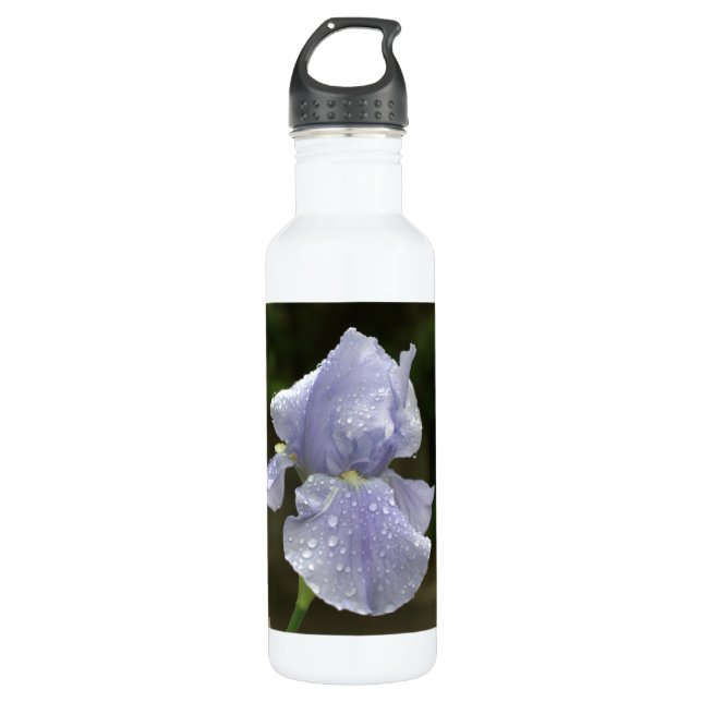 Bouteille D'eau En Acier Inoxydable Floral d'Iris bleu (Devant)
