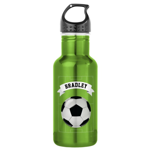 Bouteille D'eau En Acier Inoxydable Football pour enfants | Personnalisé (Devant)
