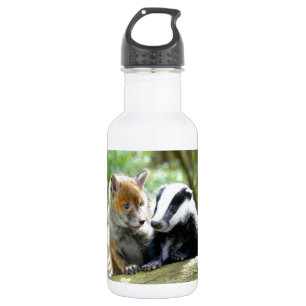 Bouteille D'eau En Acier Inoxydable Foxcub & Badger Cute !