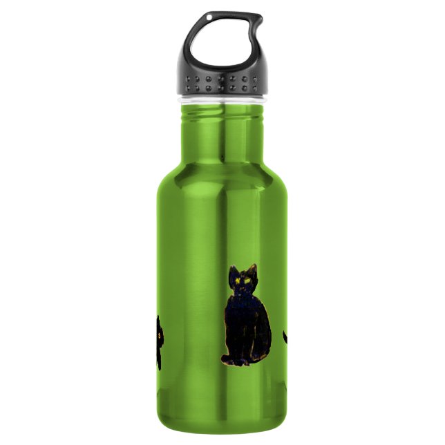 Bouteille D'eau En Acier Inoxydable Funny Chats Noirs Kitty (Devant)