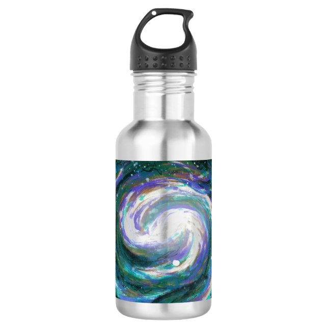 Bouteille D'eau En Acier Inoxydable Galaxie d'émeraude et de violet (Devant)