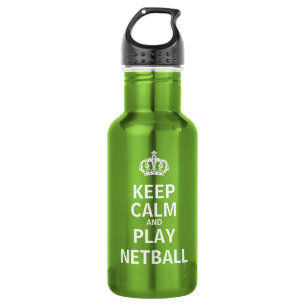 Bouteille D'eau En Acier Inoxydable Gardez la citation de net-ball de calme et de jeu