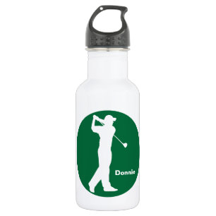 Bouteille D'eau En Acier Inoxydable Golf blanc vert de golfeur personnalisé