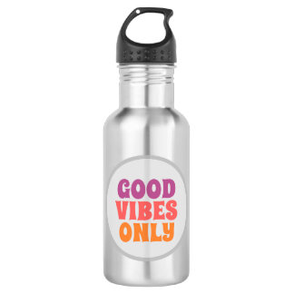 Bouteille d'eau en acier inoxydable "Good vibes on