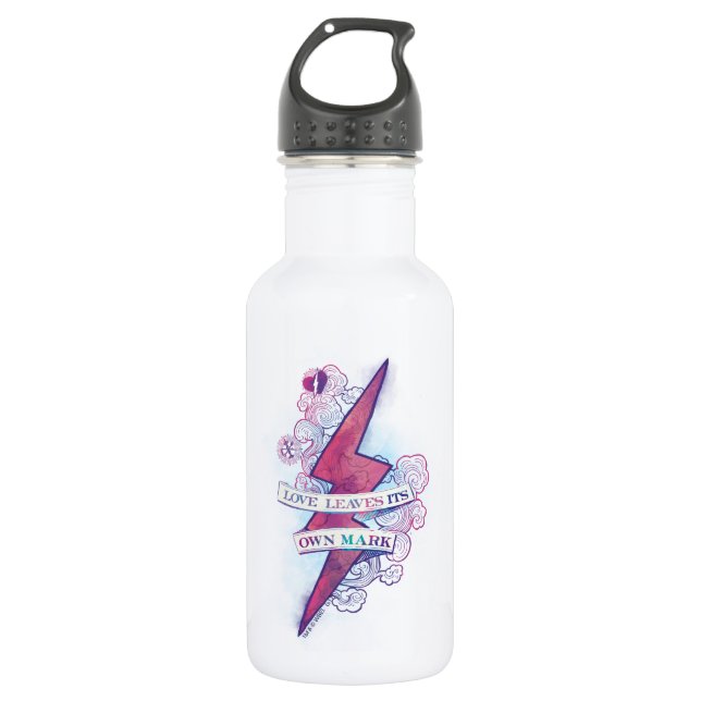 Bouteille D'eau En Acier Inoxydable Harry Potter Spell | Love Feuilles son propre Mark (Devant)