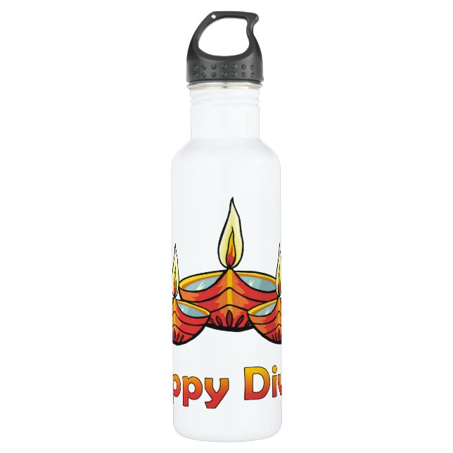 Bouteille D'eau En Acier Inoxydable Heureux Diwali Deepas (Devant)