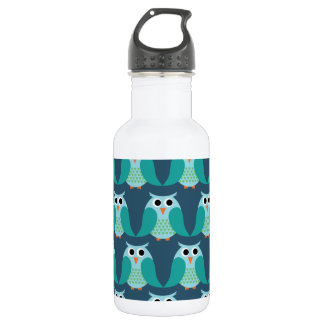 Bouteille D'eau En Acier Inoxydable Hiboux, hiboux, hiboux ! - Bleu