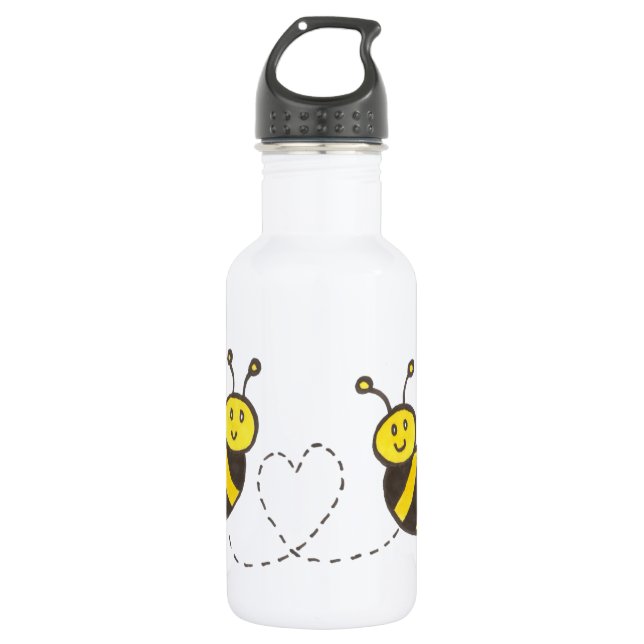 Bouteille D'eau En Acier Inoxydable Honey Bees with Heart (Devant)